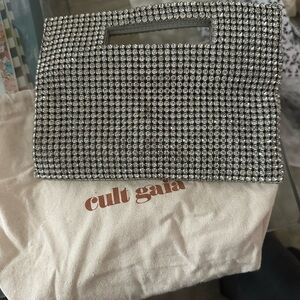 Cult Gaia Silver Rhinestone Lucinda Shoulder Bag
